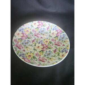 Vintage Garden Chintz Roy Kirkham China Saucer Trinket Plant Tray Floral